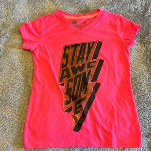 Girl’s “Stay Awesome” pink t shirt